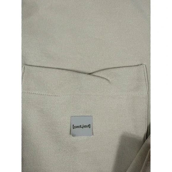 Zara Womens Oversized Pocket Sweatshirt Crewneck Pullover Long‎ Sleeve Beige L - Picture 5 of 8